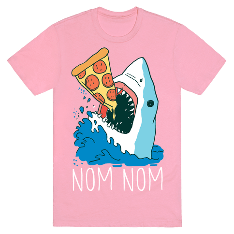 Nom Nom Pizza T-Shirt - Pink