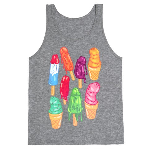 POPSICLE PENISES TANK TOP - Heathered Gray