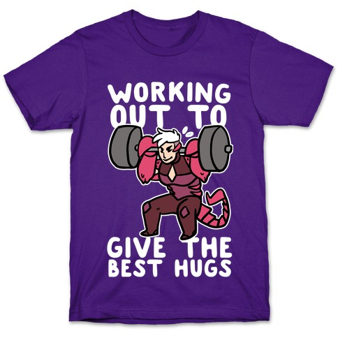 Working Out To Give The Best Hugs - Scorpia T-Shirt - Purple