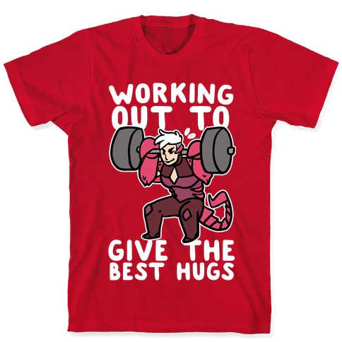 Working Out To Give The Best Hugs - Scorpia T-Shirt - Red