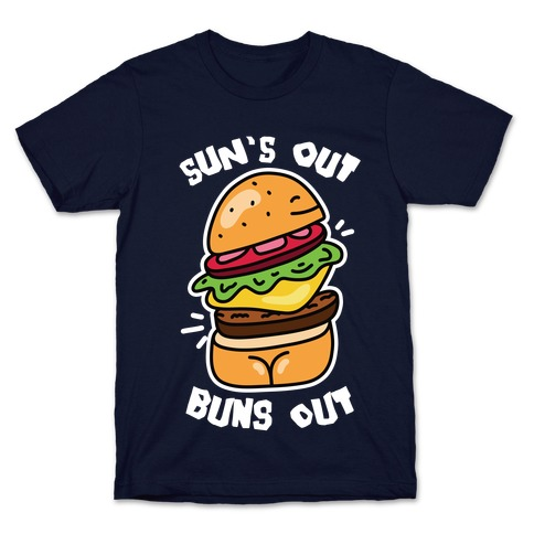 Sun's Out Buns Out (Burger Booty) T-Shirt - Navy
