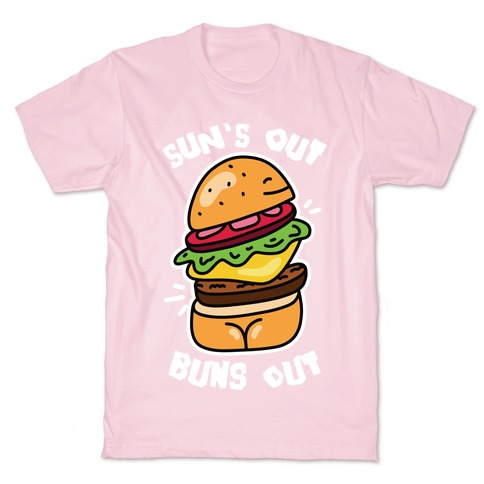 Sun's Out Buns Out (Burger Booty) T-Shirt - Pink