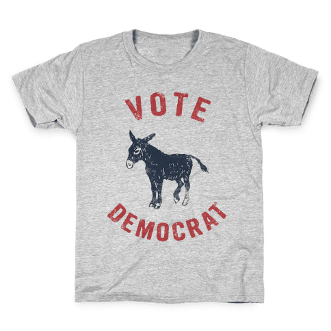 Vote Democrat (Vintage Democratic Donkey) Kids T-Shirt - Gray