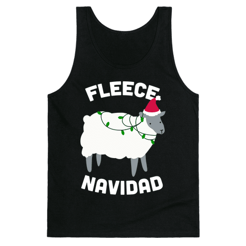 Fleece Navidad Tank Top - Black
