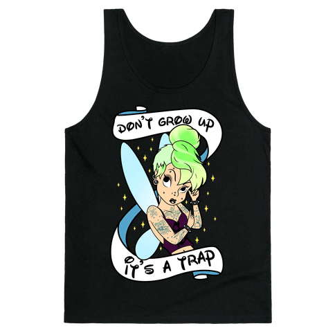Punk Tinkerbell (Don't Grow Up It's A Trap) Tank Top - Black