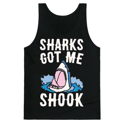 Sharks Got Me Shook Tank Top - Black
