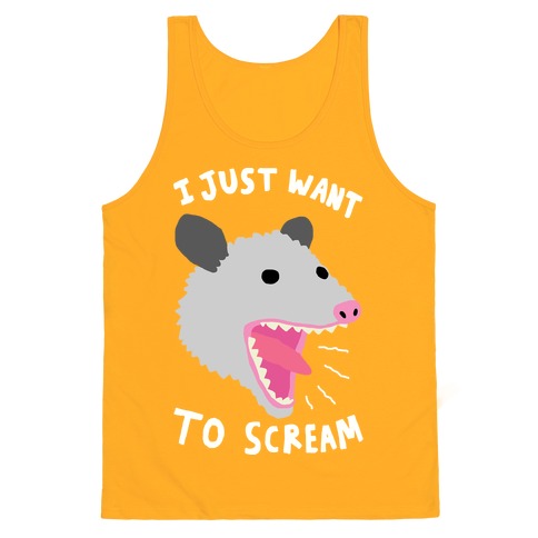 I Just Want To Scream Tank Top - Gold