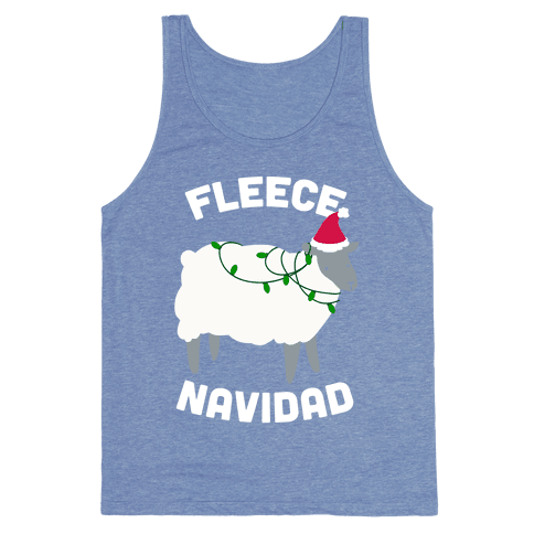 Fleece Navidad Tank Top - Heathered Blue