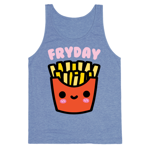 Fryday (French Fries Friday) Tank Top - Heathered Blue