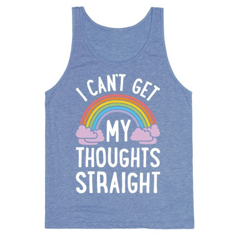 I Can't Get My Thoughts Straight Tank Top - Heathered Blue