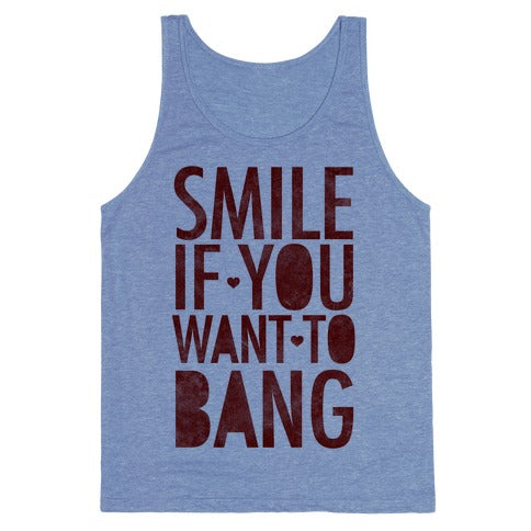 Smile If You Want To Bank Tank Top - Heathered Blue