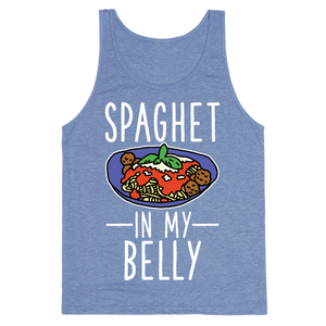Spaghet In My Belly Tank Top - Heathered Blue