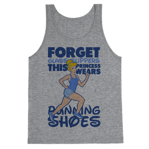 Forget Glass Slippers This Princess Wears Running Shoes Tank Top - Heathered Gray