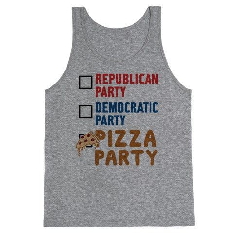 Pizza Party Tank Top - Heathered Gray