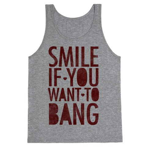 Smile If You Want To Bank Tank Top - Heathered Gray