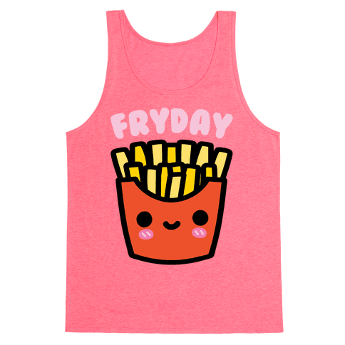 Fryday (French Fries Friday) Tank Top - Neon Pink
