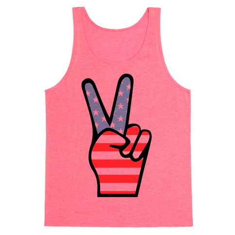 Peace Man Tank Top - Neon Pink