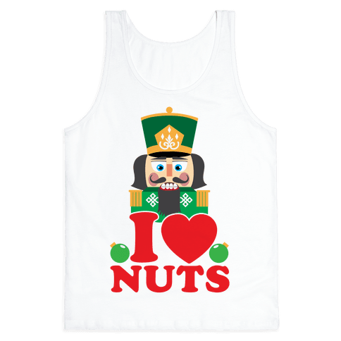 I Heart Nuts, Nutcracker Tank Top - White