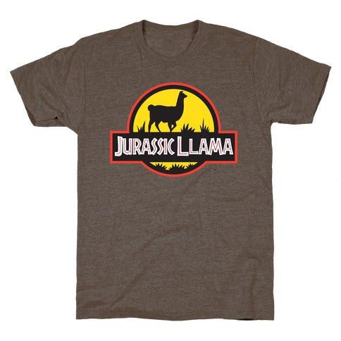 Jurassic Llama T-Shirt - Athletic Brown