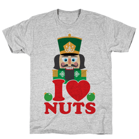 I Heart Nuts, Nutcracker T-Shirt - Gray