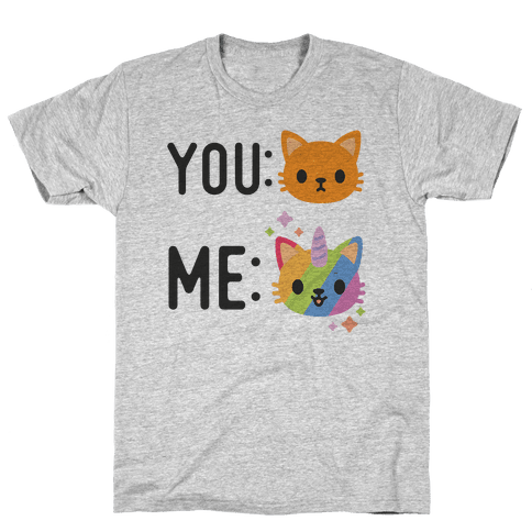 You Me Caticorn T-Shirt - Gray