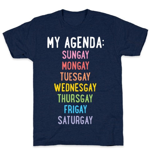Gays Of The Week T-Shirt - Athletic Navy