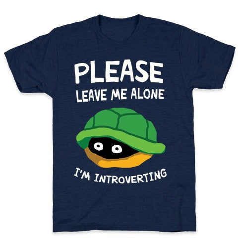 Please Leave Me Alone I'm Introverting Turtle T-Shirt - Athletic Navy