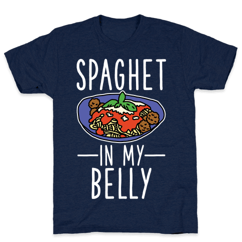 Spaghet In My Belly T-Shirt - Athletic Navy