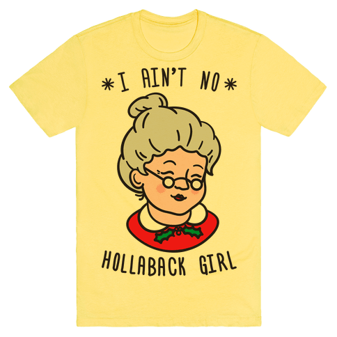 Hollaback Mrs. Claus T-Shirt - Yellow