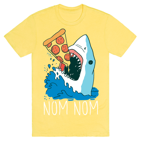 Nom Nom Pizza T-Shirt - Yellow