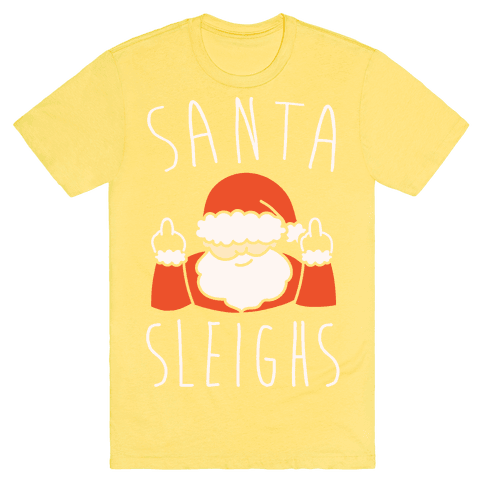 Santa Sleighs Parody T-Shirt - Yellow