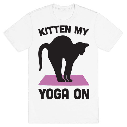Kitten My Yoga On T-Shirt - White