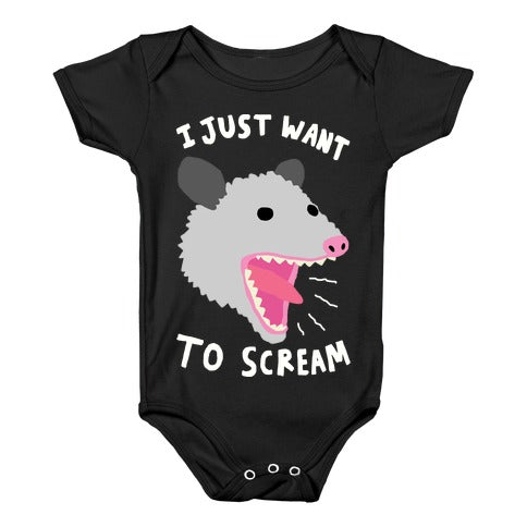 I Just Want To Scream Infant One Piece - Black