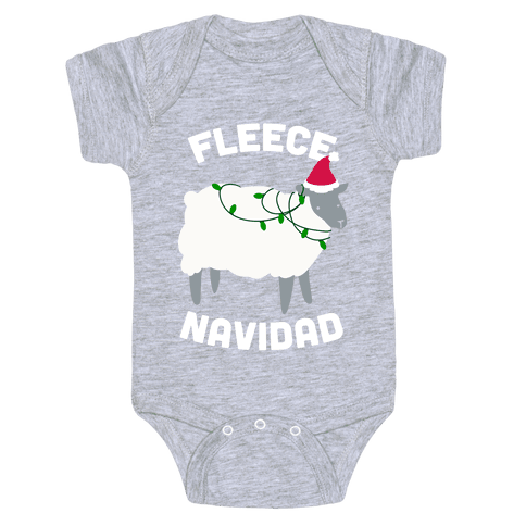 Fleece Navidad Infants Onesie - Heathered Light Gray