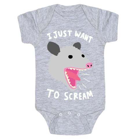 I Just Want To Scream Infant One Piece - Heathered Light Gray