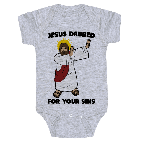 Jesus Dabbed For Your Sins Infant Onesie - Heathered Light Gray