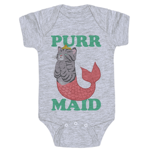 Purr Maid Onesie - Heathered Light Gray