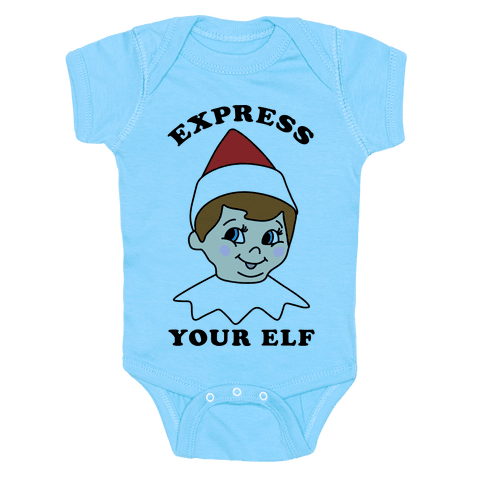 Express Your Elf Infants Onesie - Light Blue