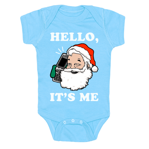 Hello, It's Me (Santa) Infants Onesie - Baby Blue