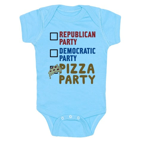 Pizza Party Infants Onesie - Light Blue