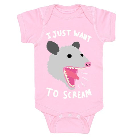 I Just Want To Scream Infant One Piece - Light Pink