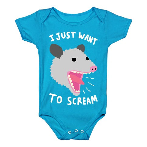 I Just Want To Scream Infant One Piece - Turquoise