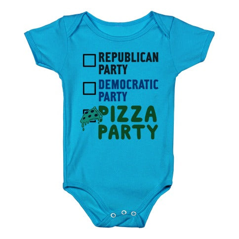 Pizza Party Infants Onesie - Turquoise