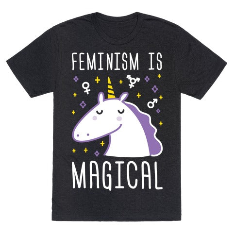 Feminism Is Magical T-Shirt - Heathered Black