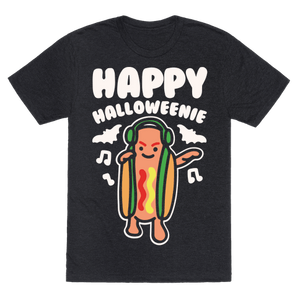 Happy Halloweenie Parody T-Shirt - Heathered Black