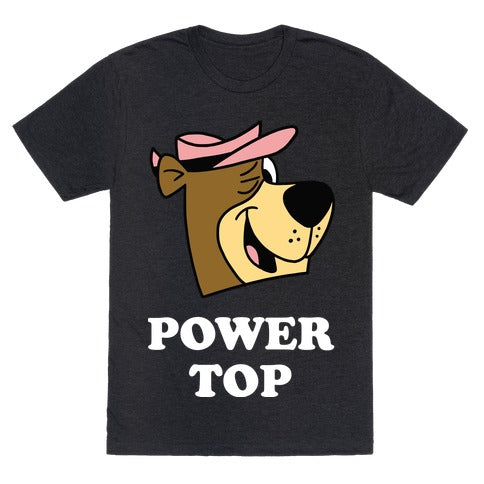 Power Top & Party Bottom (Bear) T-Shirt - Heathered Black