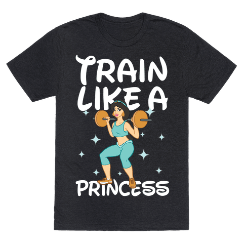 Train Like A Princess T-Shirt - Heathered Black