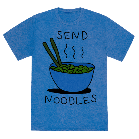 Send Noodles T-Shirt - Heathered Blue