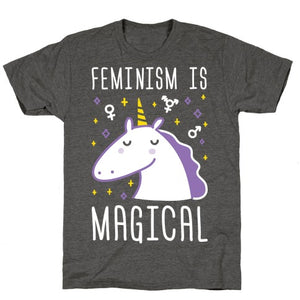 Feminism Is Magical T-Shirt - Heathered Gray