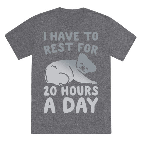 I Have To Rest For 20 Hours A Day T-Shirt - Heathered Gray